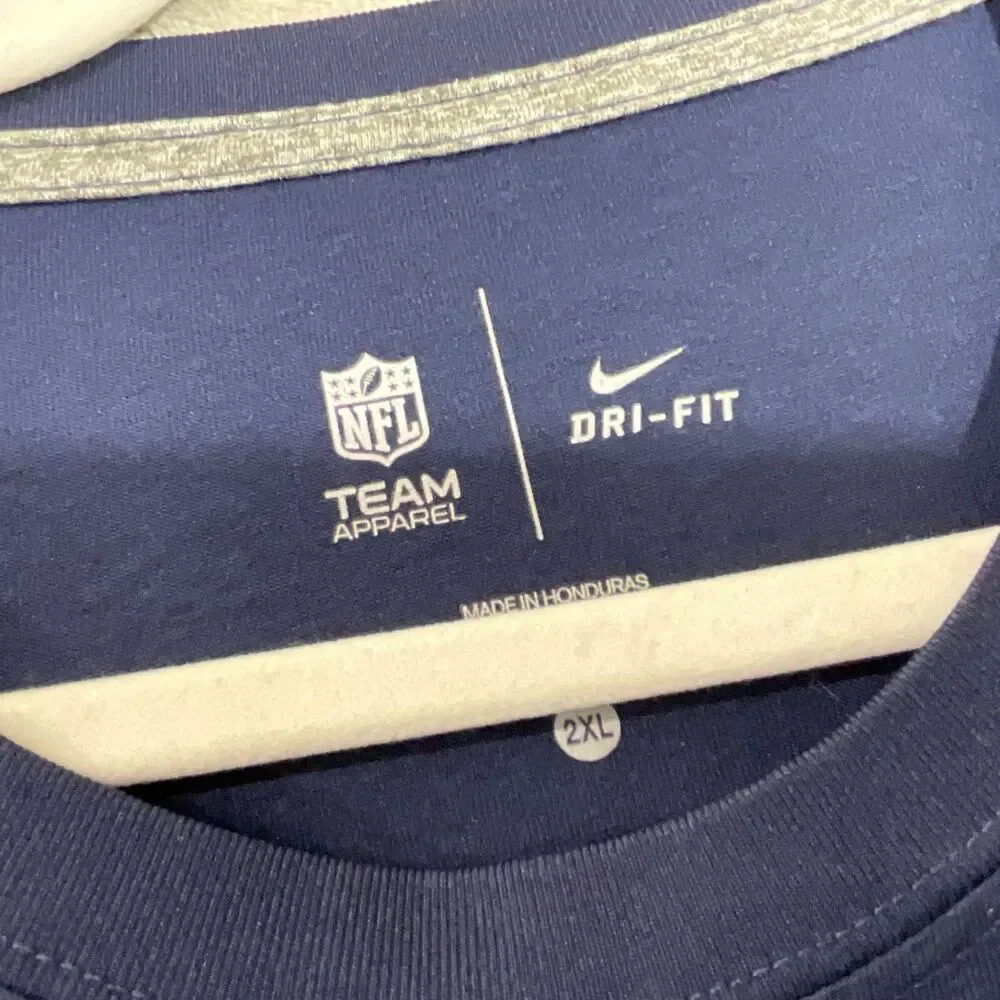 Nike Dallas Cowboys Dri-Fit Team Apparel Shirt Men’s 2XL Navy Blue NFL Football